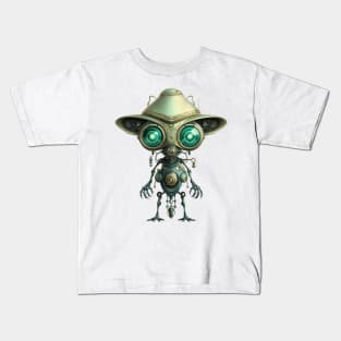 Steampunk Green Robot #8 Kids T-Shirt